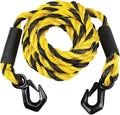 Black/Yellow 5/8" x 15' Poly-Blend Braided Tow Rope with Heavy Duty Tri-Hook F78090