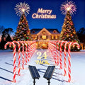 24 Pack Solar Christmas Candy Cane Lights with 168 Warm Lights L53098