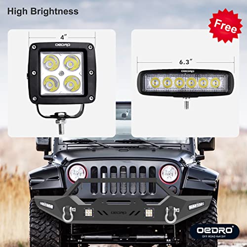 Front Bumper with Winch Plate Mounting & LED Lights & D-Rings M2739
