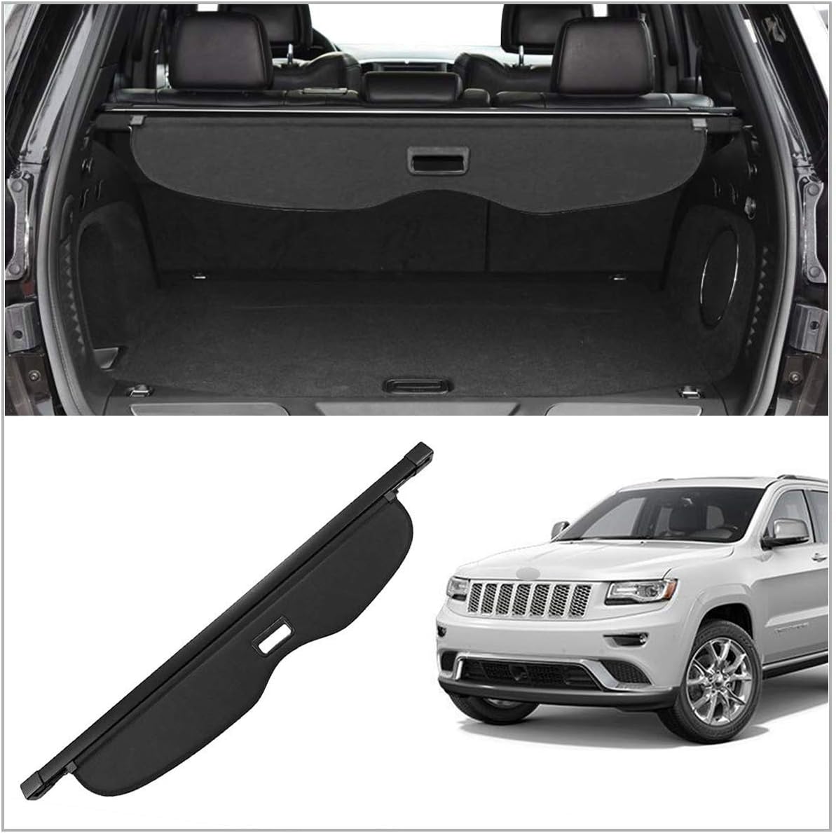 Retractable Rear Trunk Security Shield Black C696