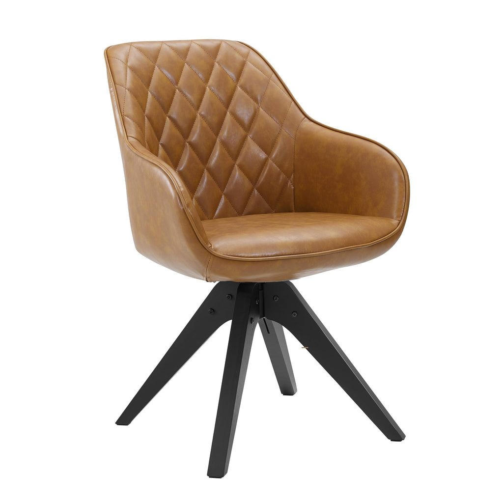 Swivel Office Accent Arm Chair with Wood Legs Y4681