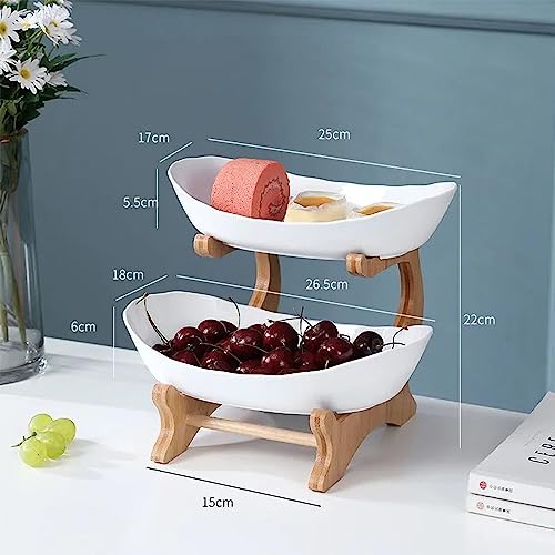 White 3 Tier Bamboo Fruit Basket X602591