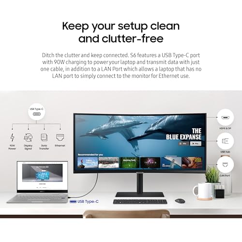 34-Inch Ultrawide QHD Curved Monitor, 100Hz, USB-C, HDR10, Height Adjustable Stand, Black X40345