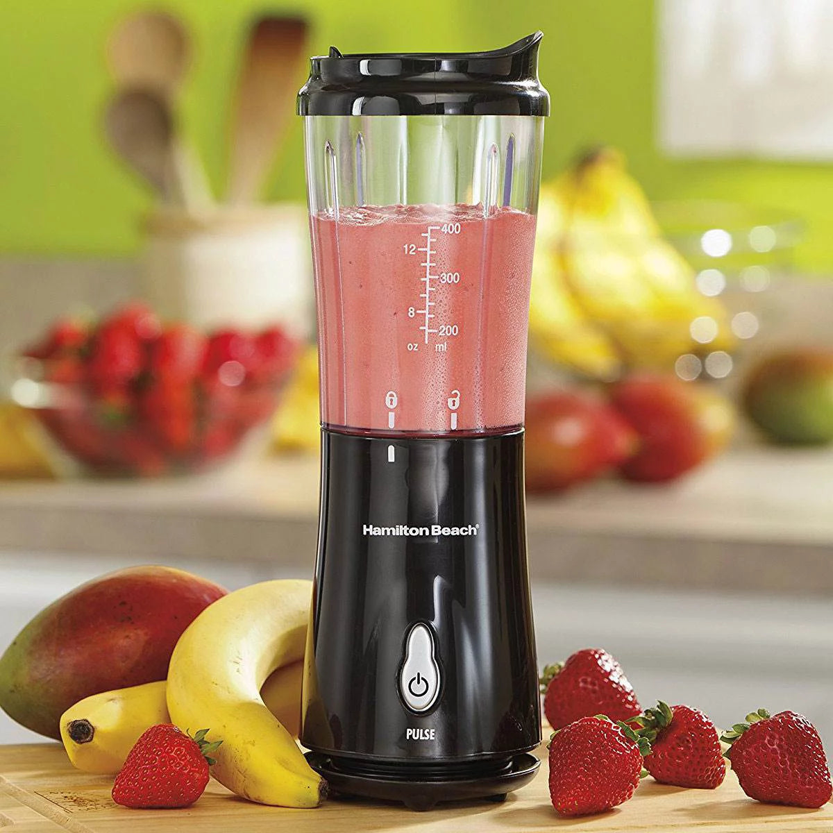 Black Single Serve Smoothie Blender with Travel Cup & Lid G82320