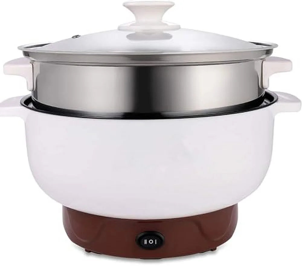 4-In-1 Electric Stainless Steel Non-Stick Hot Pot Cooker 2.3L Portable Skillet Grill Pan K983485