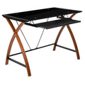 Black/Brown Computer Desk with Keyboard Tray V297824