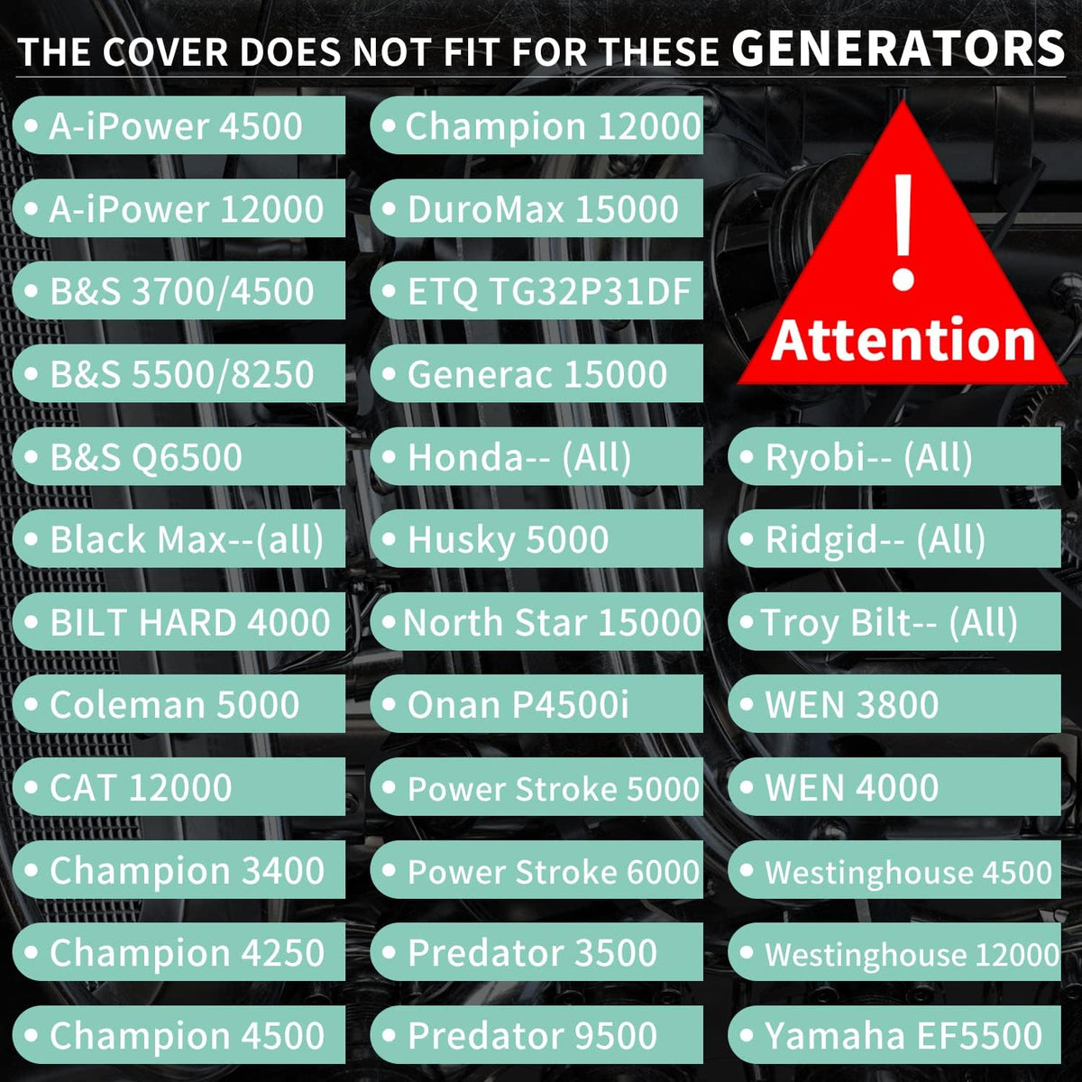 Black Ultra Heavy Duty Generator Tent Cover H802