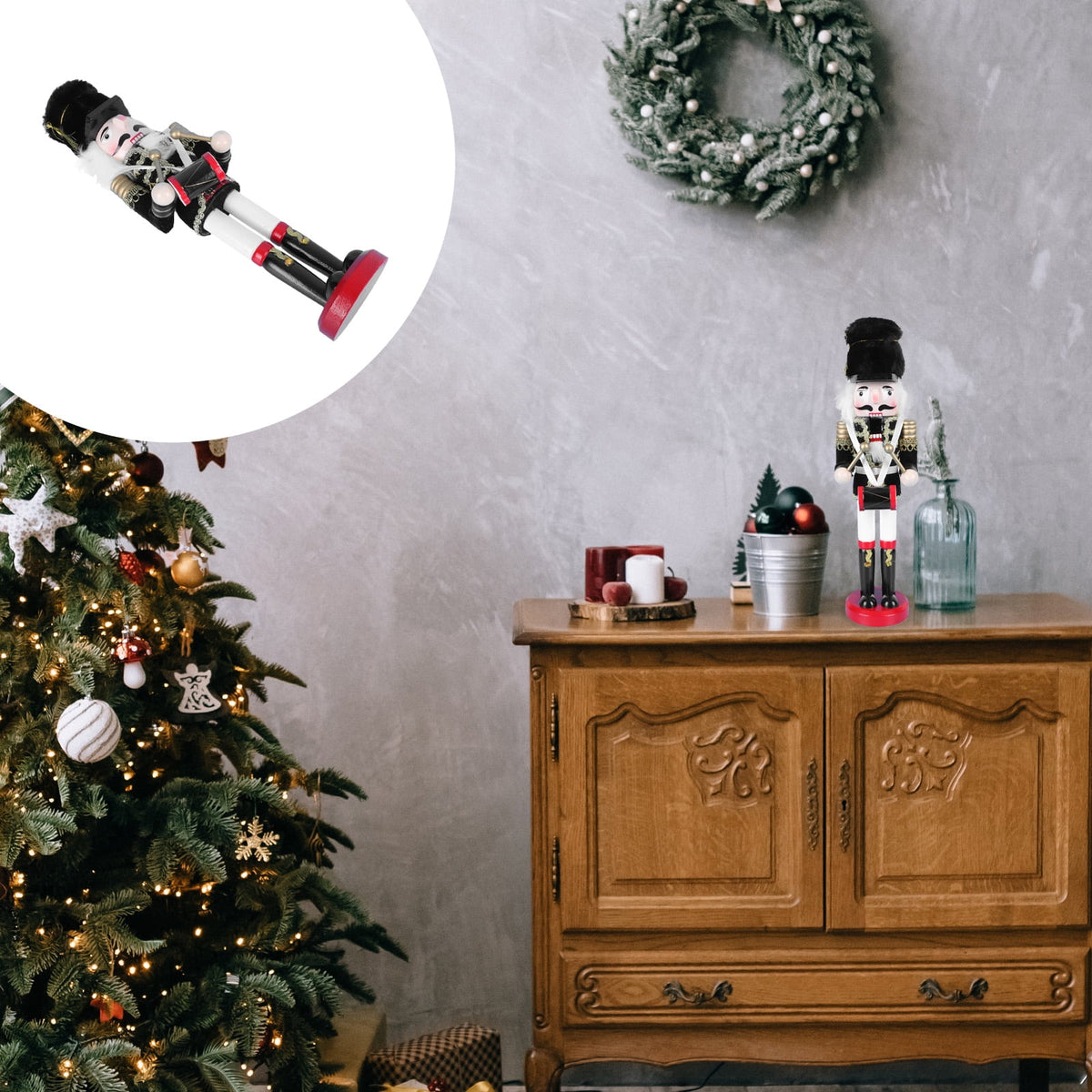 Wooden Nutcracker Soldier Doll Xmas Decor W954985