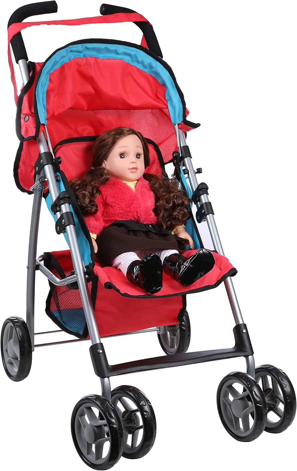 Red and Blue Foldable Umbrella Doll Stroller H615