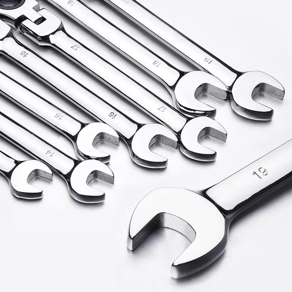 12pc Ratchet Spanner 8-19mm Metric Wrench Set T610