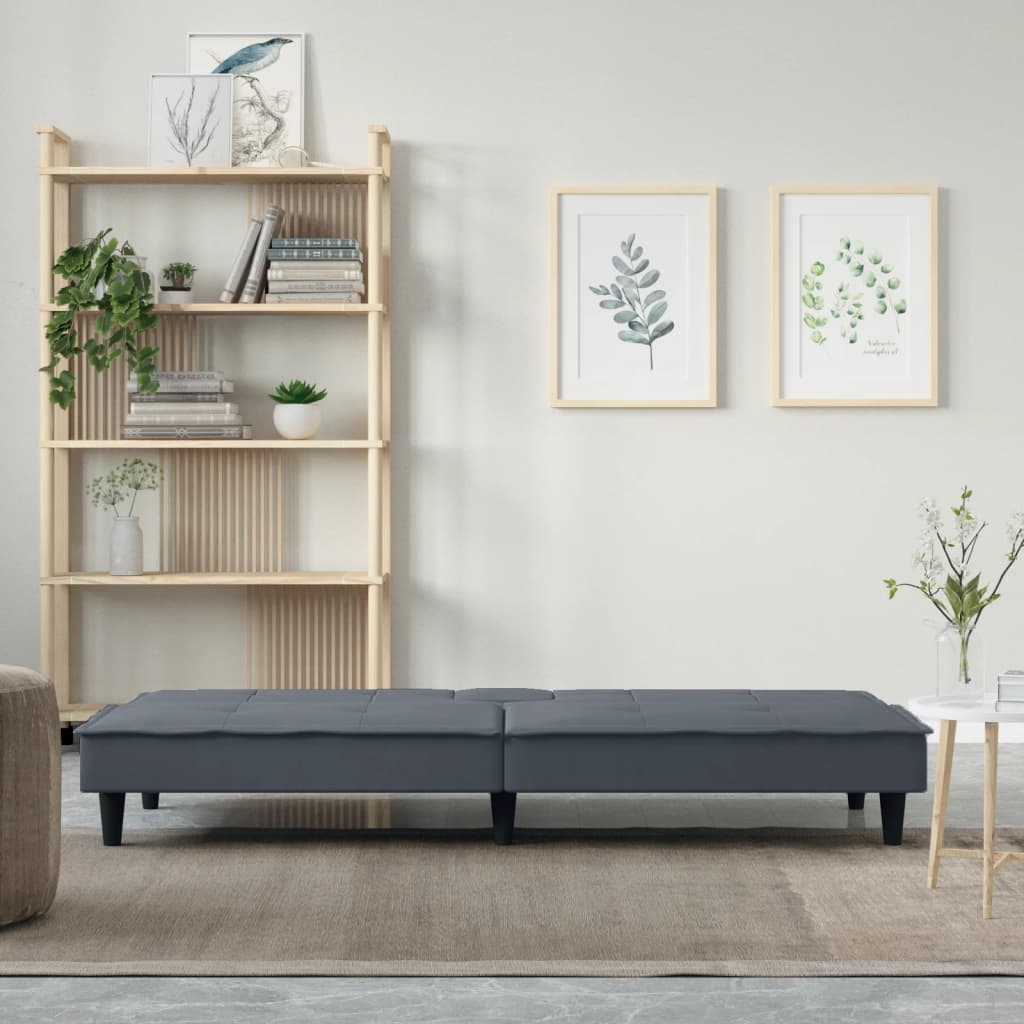 Dark Gray Sofa Bed with Cup Holders Y3117