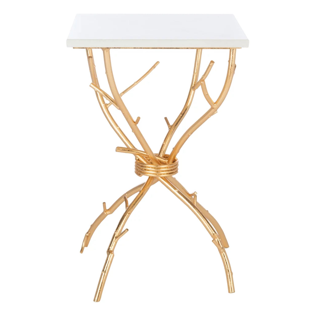 Marble Top Gold Accent Table J9474