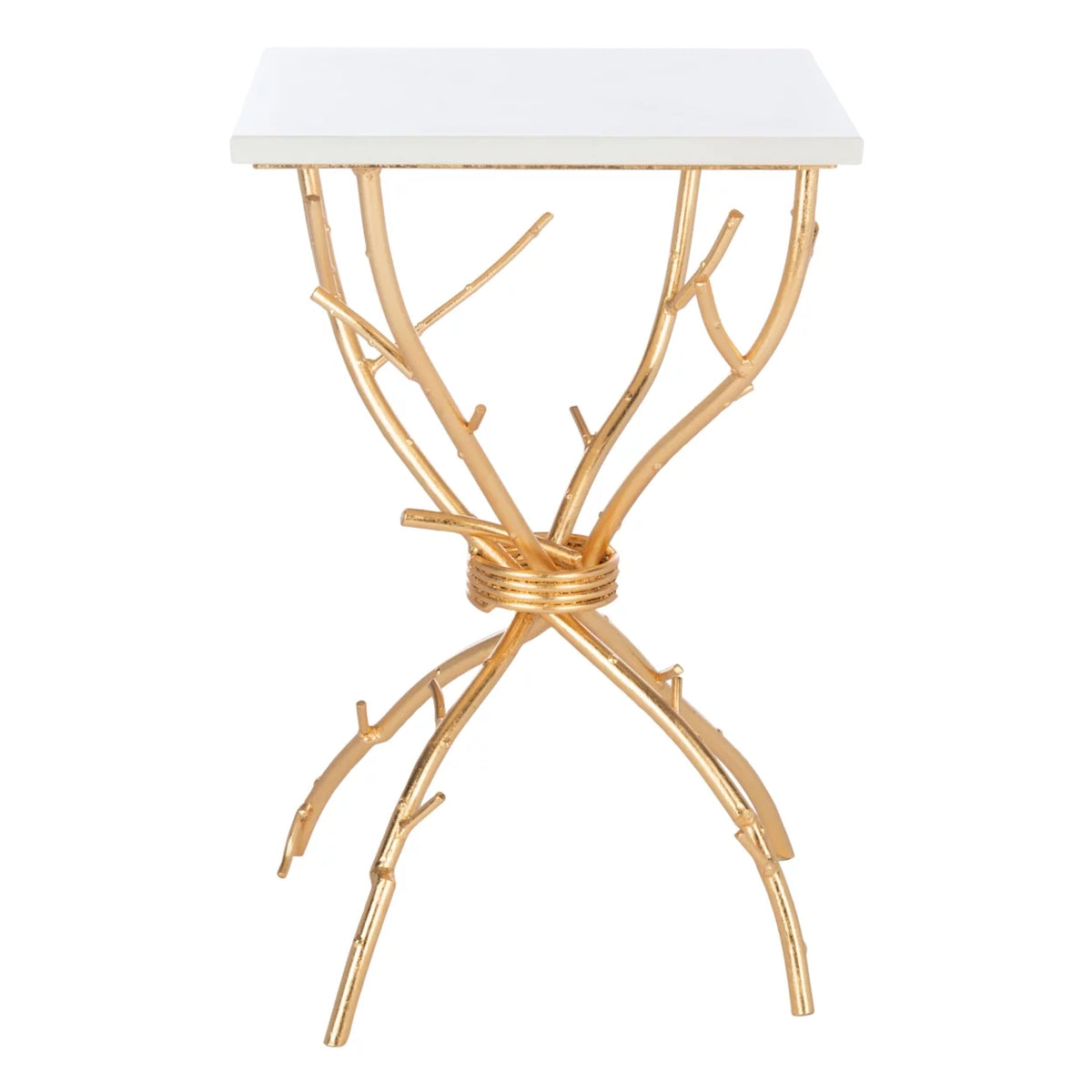 Marble Top Gold Accent Table J9474