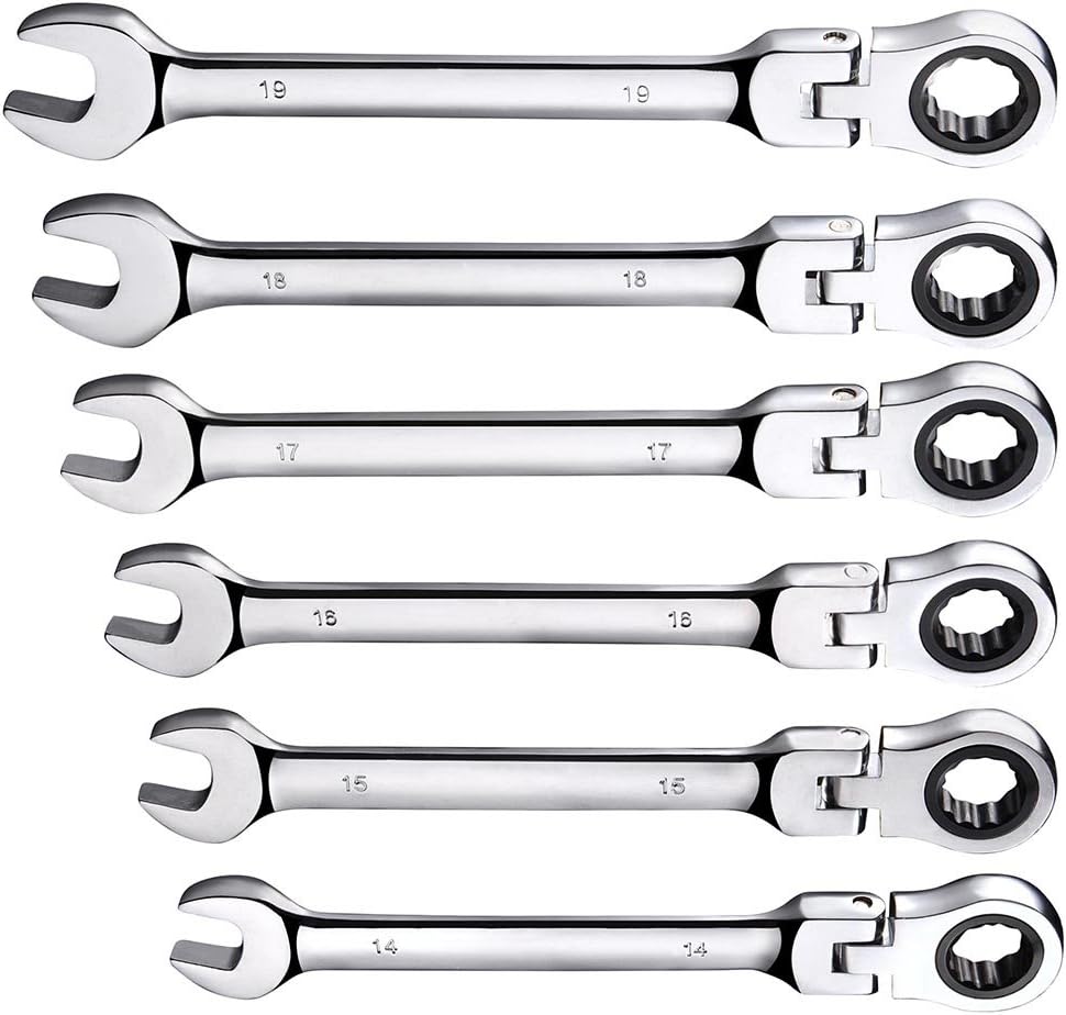 12pc Ratchet Spanner 8-19mm Metric Wrench Set T610