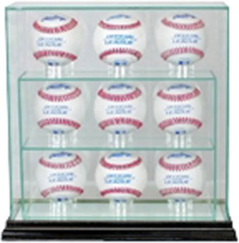 Black 9 Upright Baseball Glass Display Case W7247