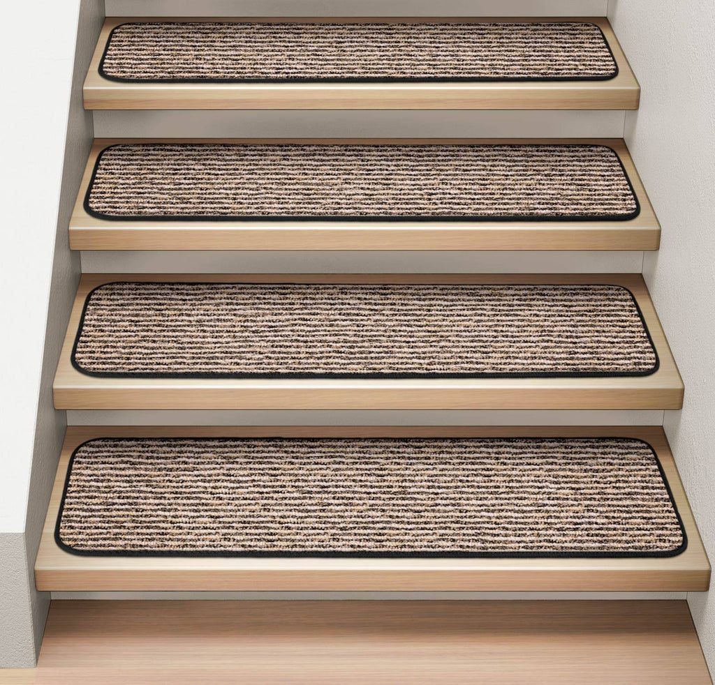 Set of 15 Black Carpet Stair Treads F43356