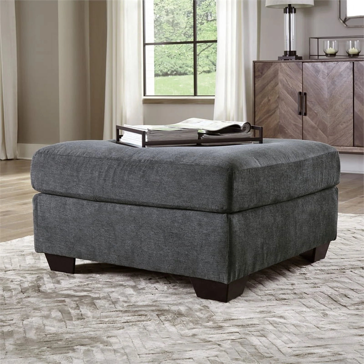 Oversized Fabric Accent Ottoman K677