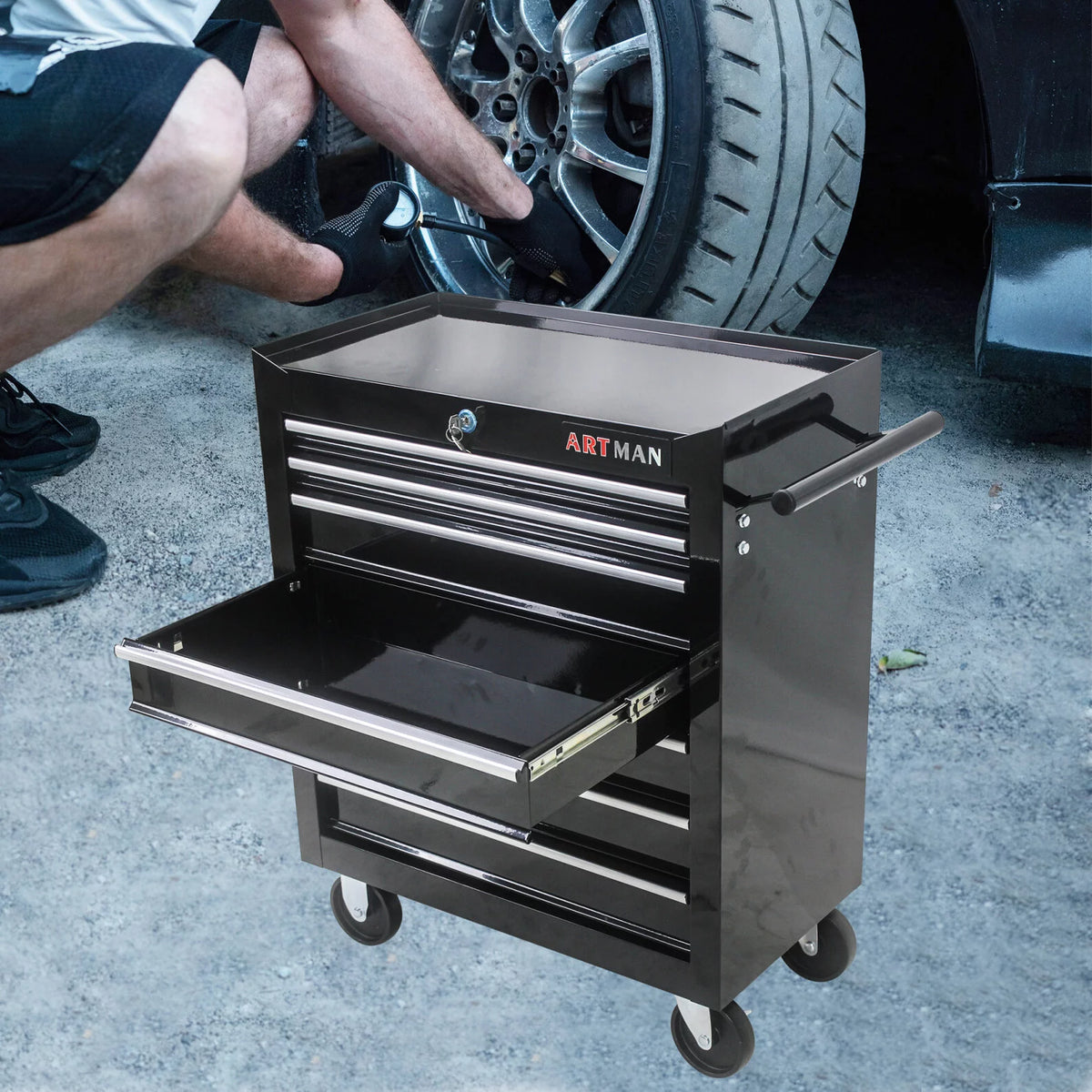 Blue 7 Drawer Rolling Tool Chest with Lock R65906