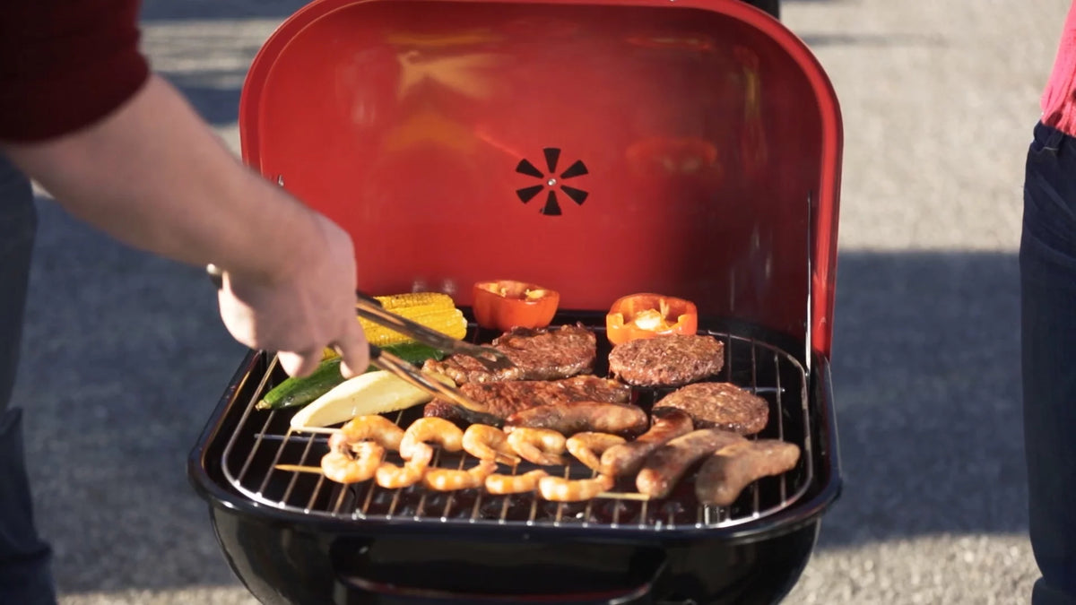 Red Portable Steel Charcoal Grill C760