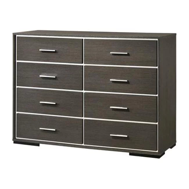 Gray Oak Manufactured Wood 8 Drawer Dresser Y462