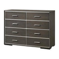 Gray Oak Manufactured Wood 8 Drawer Dresser Y462