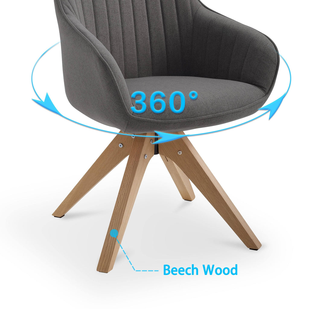 Swivel Office Accent Arm Chair with Wood Legs Y4681