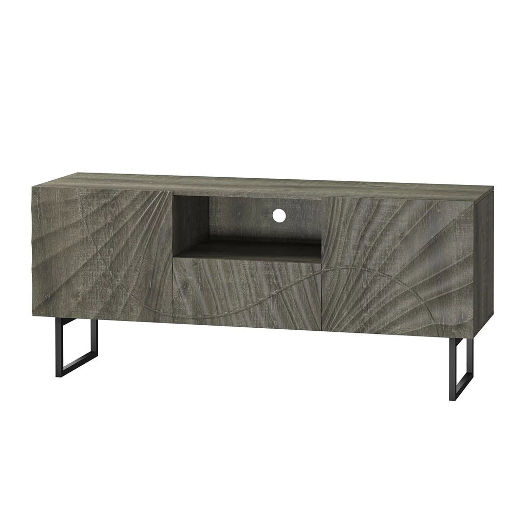57" Wooden TV Stand with Metal Legs O274