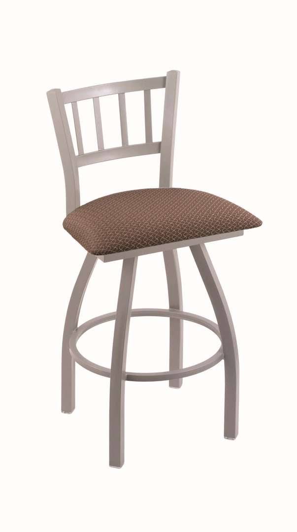 Anodized Nickel Swivel Stool with Willow Seat G28723
