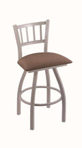 Anodized Nickel Swivel Stool with Willow Seat G28723