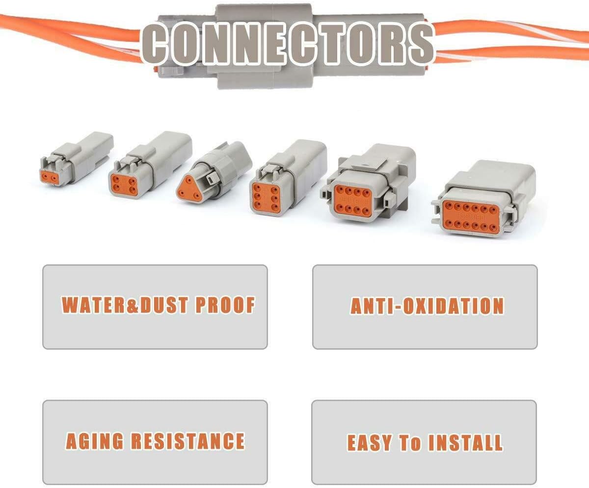 Deutsch Connector Kit 35 Pairs Gray IP67 Waterproof Electrical Connectors Plug P8072