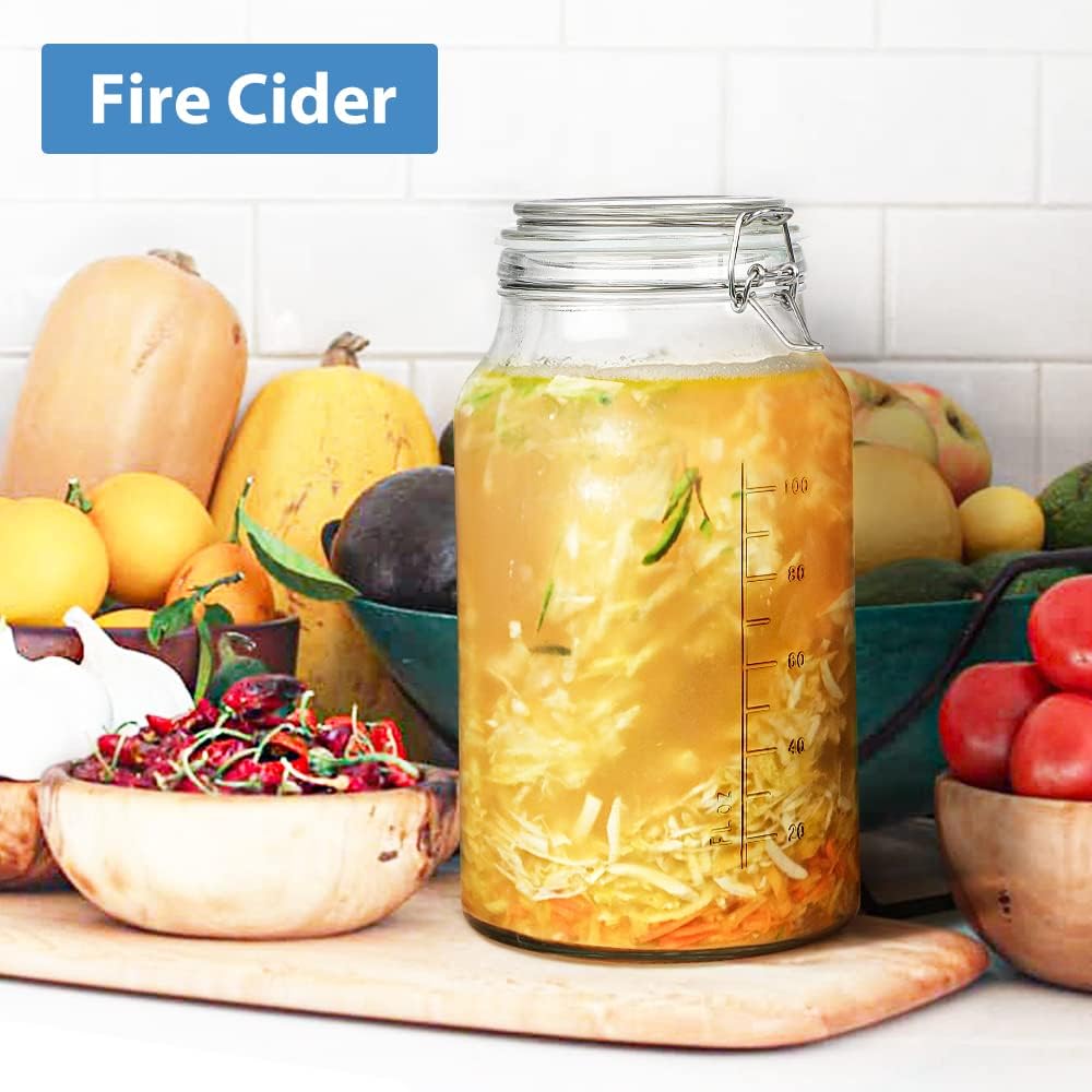 2 Pack 1 Gallon Glass Storage Jars with Airtight Lids G65814