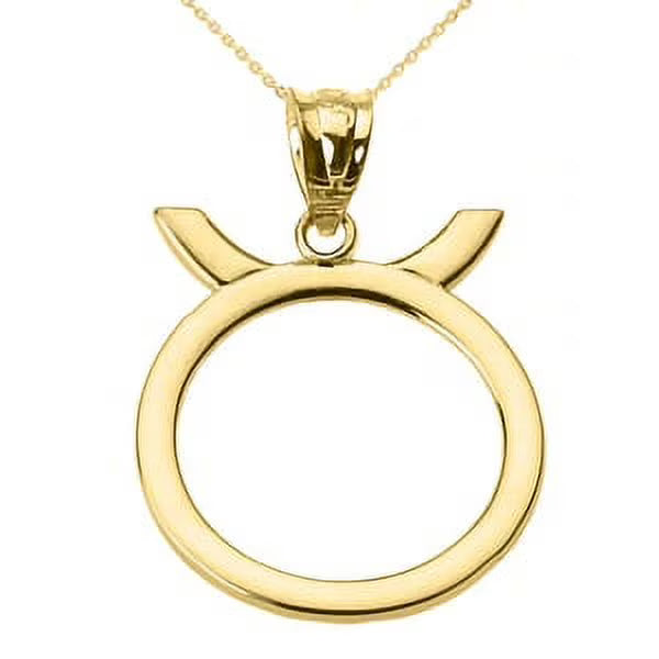 Yellow Gold Taurus Zodiac Sign Pendant Necklace with 20" chain G3441