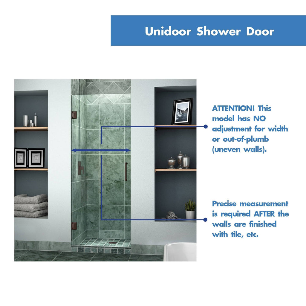 Frameless Hinged Shower Door Satin Black U428