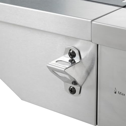 4 Burner Gas Grill with Side Burner, Stainless Steel Propane BBQ Grill with Built in Thermometer A240658