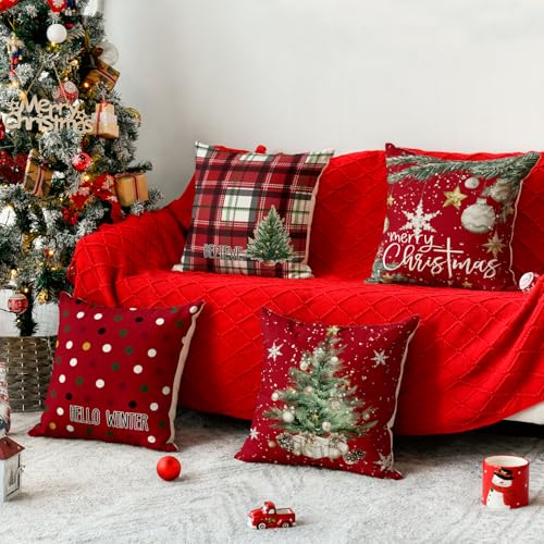 Christmas Throw Pillow Covers 18 x 18 Inch Set of 4 C8457