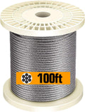 T316-Stainless Steel Aircraft Wire Rope for Cable Deck Railing Kit, Marine Grade (100ft) G94232