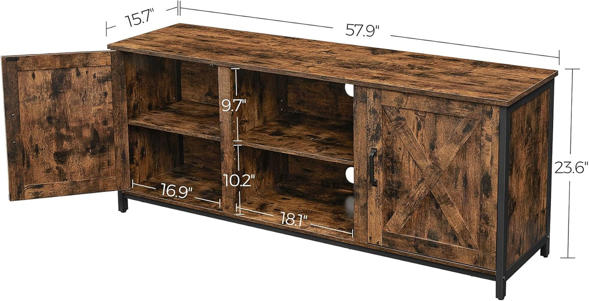 Farmhouse TV Cabinet with Adjustable Shelves I35988