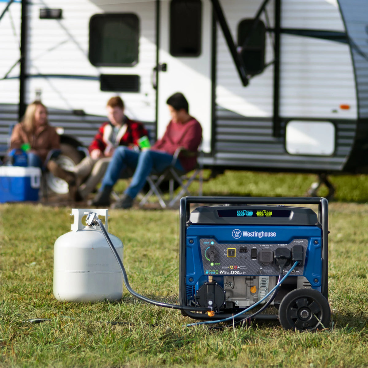 6500 Peak Watt Dual Fuel Portable Generator with CO Sensor and Wheel Kit W747