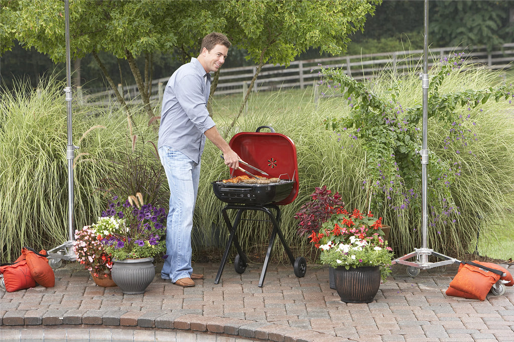 Red Portable Steel Charcoal Grill C760