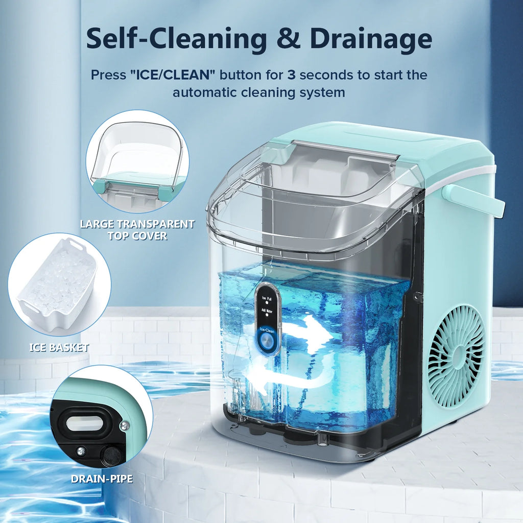 Portable Nugget Ice Maker with Self-Cleaning Function R52489
