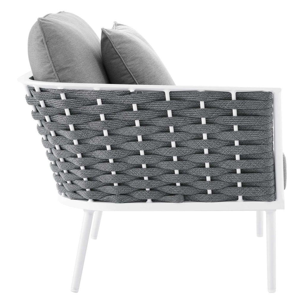 4 Piece White Gray Aluminum Patio Sectional Sofa Set K942726