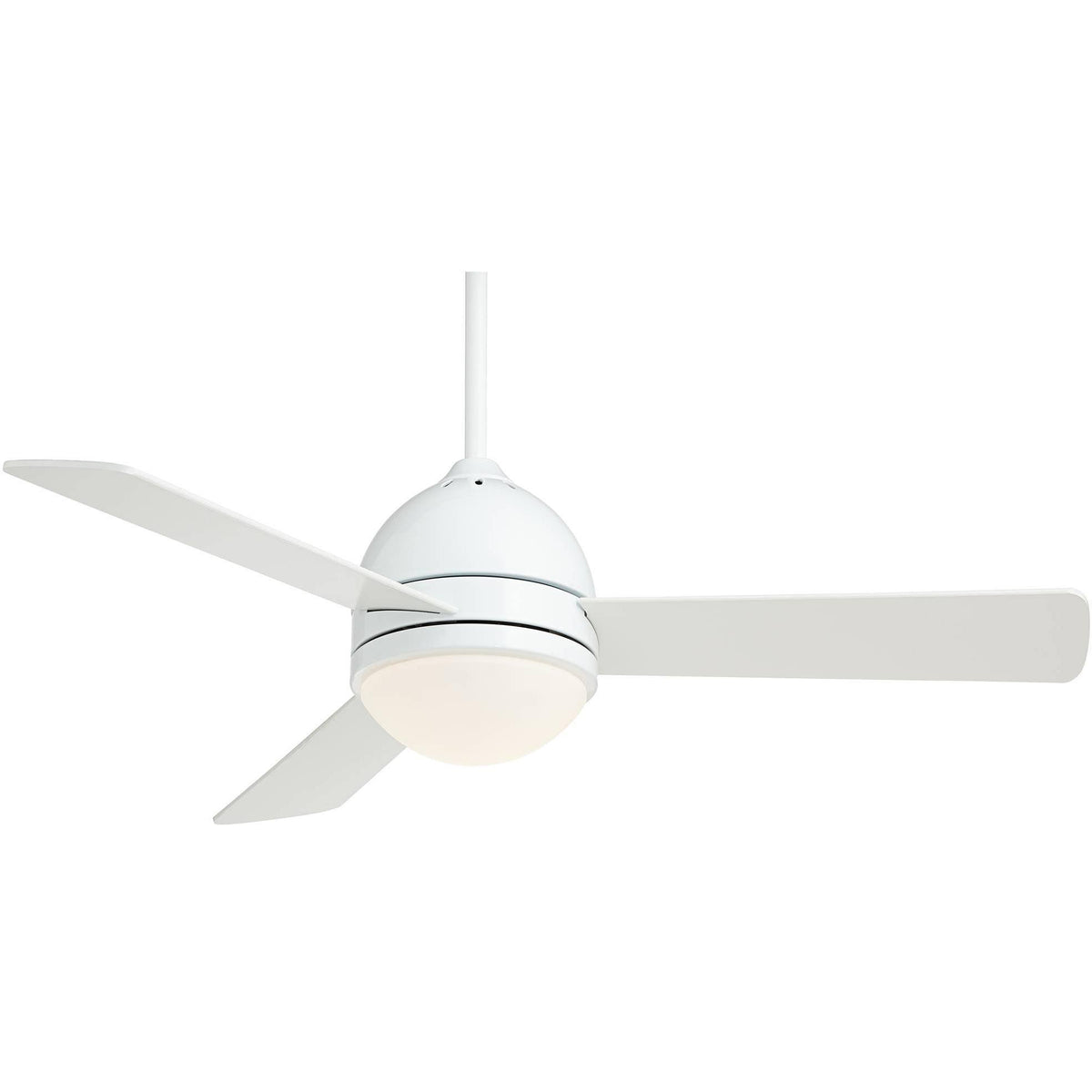 White Opal Frosted Glass LED Ceiling Fan with Light Remote Control G51769