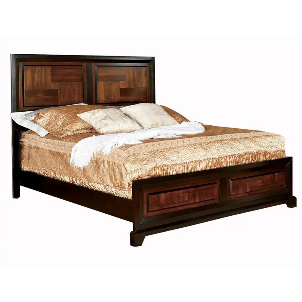 California King Wooden Parquet Design Bed C9989