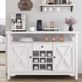 White Coffee Bar Cabinet with 9 Wine Racks L5163