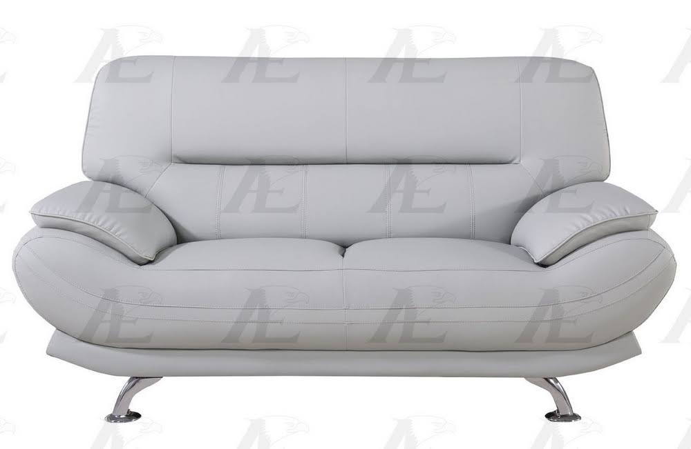 Light Gray Faux Leather Loveseat O5220