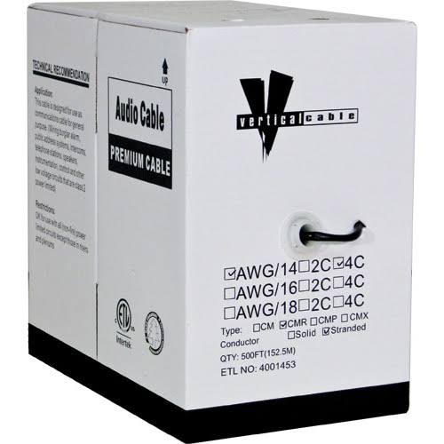 4 Conductor Direct Burial 14AWG Audio Cable, 500 ft. Pull Box U6500