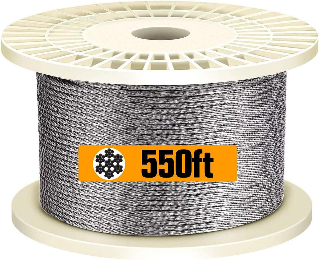 T316-Stainless Steel Aircraft Wire Rope for Cable Deck Railing Kit, Marine Grade (100ft) G94232