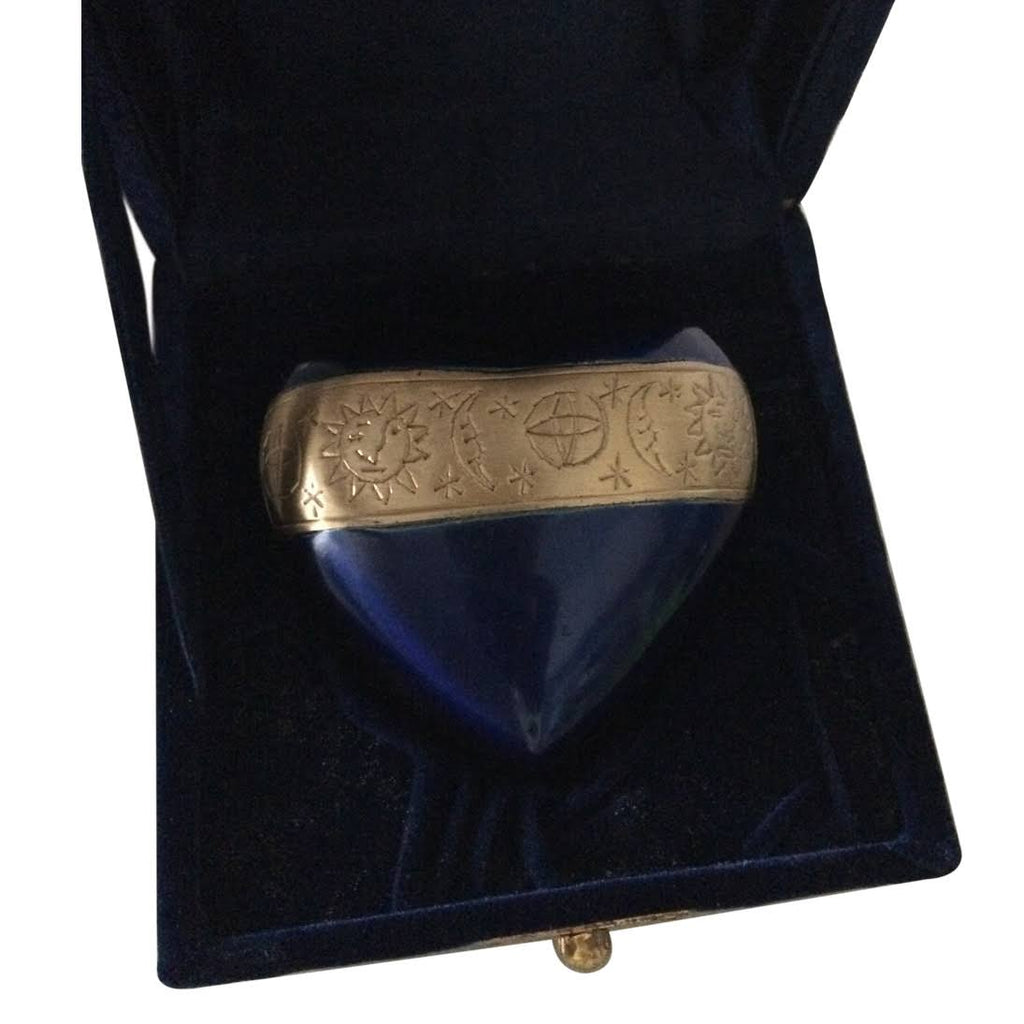 Blue Heart Keepsake Urn with Stand & Velvet Box K84516