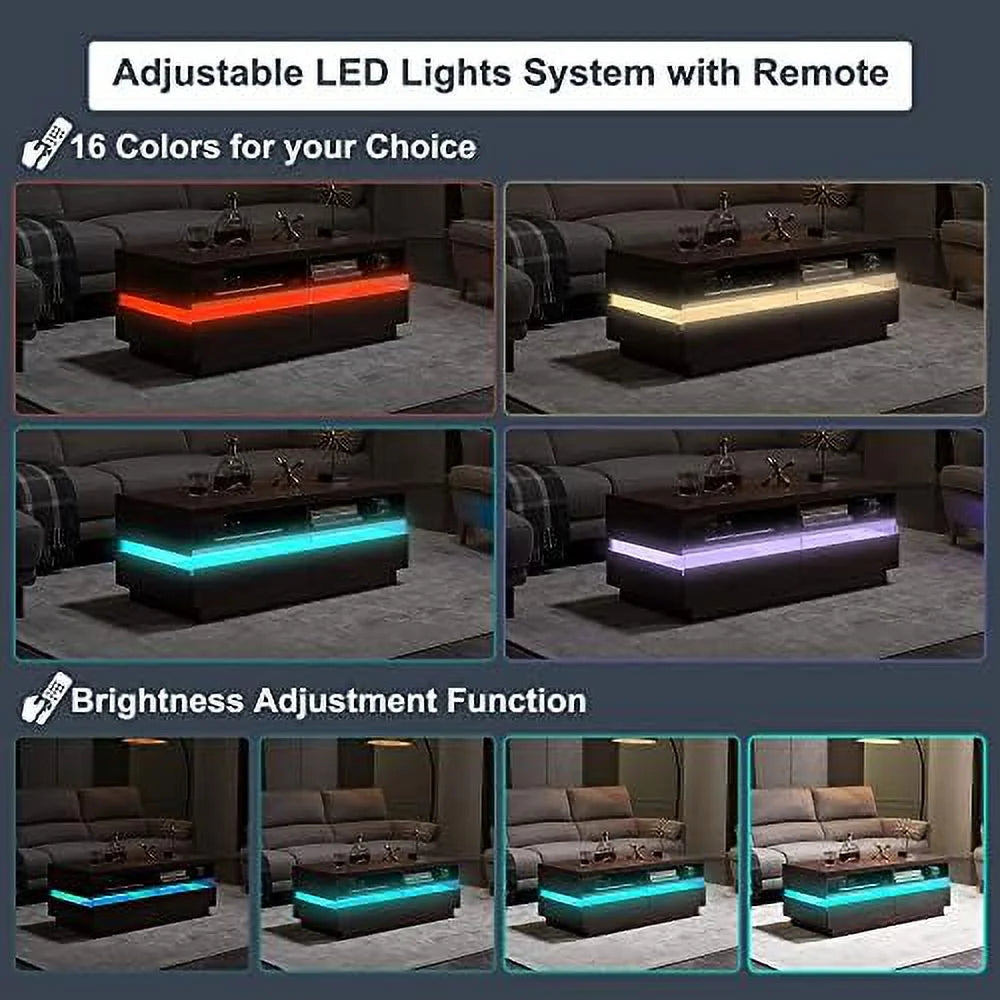 48 Inch LED Coffee Table with 2 Drawers X90447