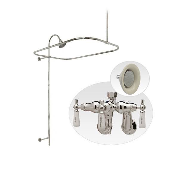 Chrome Clawfoot Tub Shower Enclosure Set T240